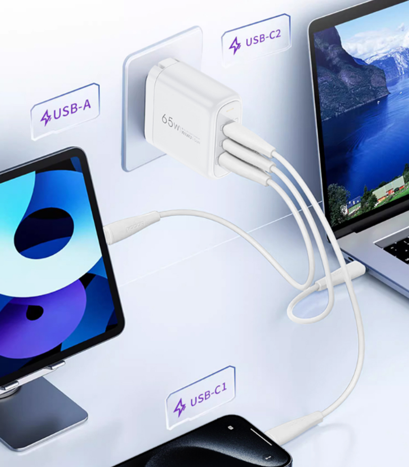 WiWU 方舟系列 65W QC+PD氮化镓快充旅行适配器Wi-U024