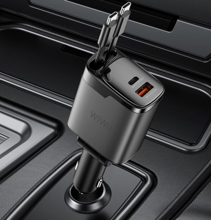 WiWU 黑力士Pro 111W 伸缩线车载充电器 CH-CC034