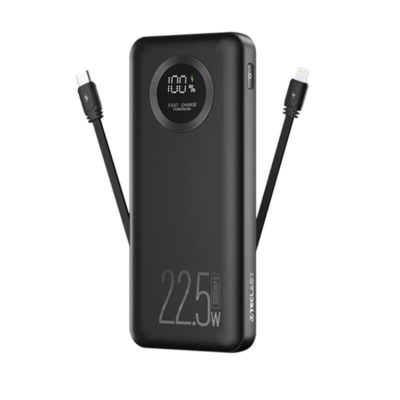 TECLAST/台电 自带Type-C/lightning双线移动电源 10000mAh E10 Pro灰墨黑