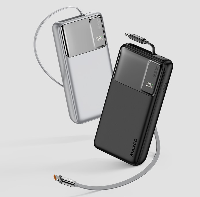 锐思/RECCI 65W伸缩线快充移动电源MP42星耀黑