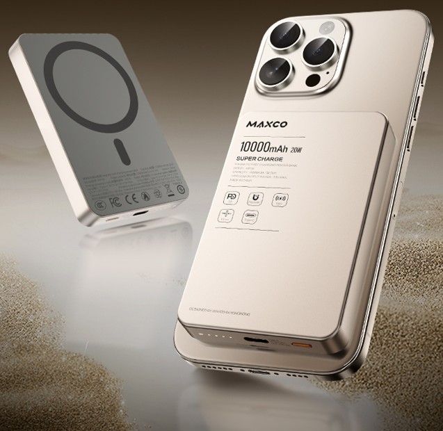 锐思/RECCI 传奇二代磁吸快充移动电源MP39沙漠金