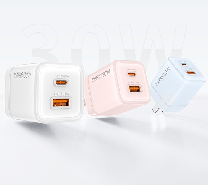 锐思/RECCI 30W氮化快速充电器MC18樱花粉