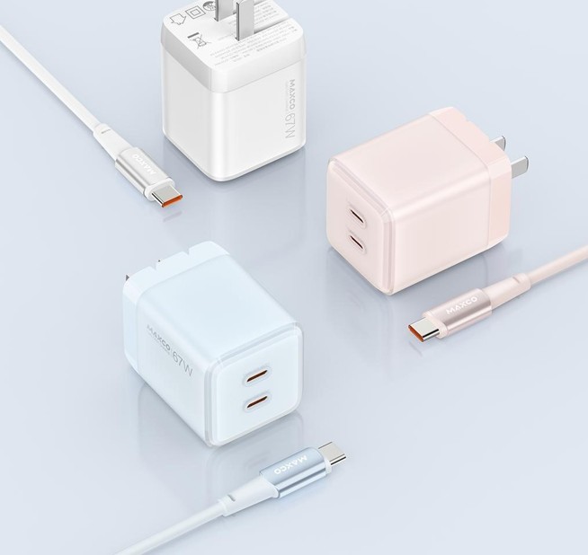 锐思/RECCI 67W氮化镓快速充电器套装远峰蓝