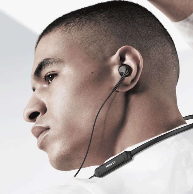 锐思/RECCI 颈挂式蓝牙耳机 高清音质+超长待机云歌REP-W09