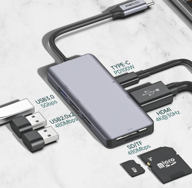 锐思/RECCI 七合一 拓展坞RH07