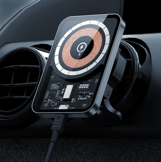 锐思/RECCI 火星系列透明磁吸无线充车载支架RHO-C31