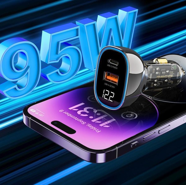 锐思/RECCI 95W征途车载快速充电器RCC-N21